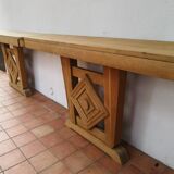 Console en chene blanchi style art deco