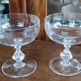 Set of 8 large crystal champagne glasses