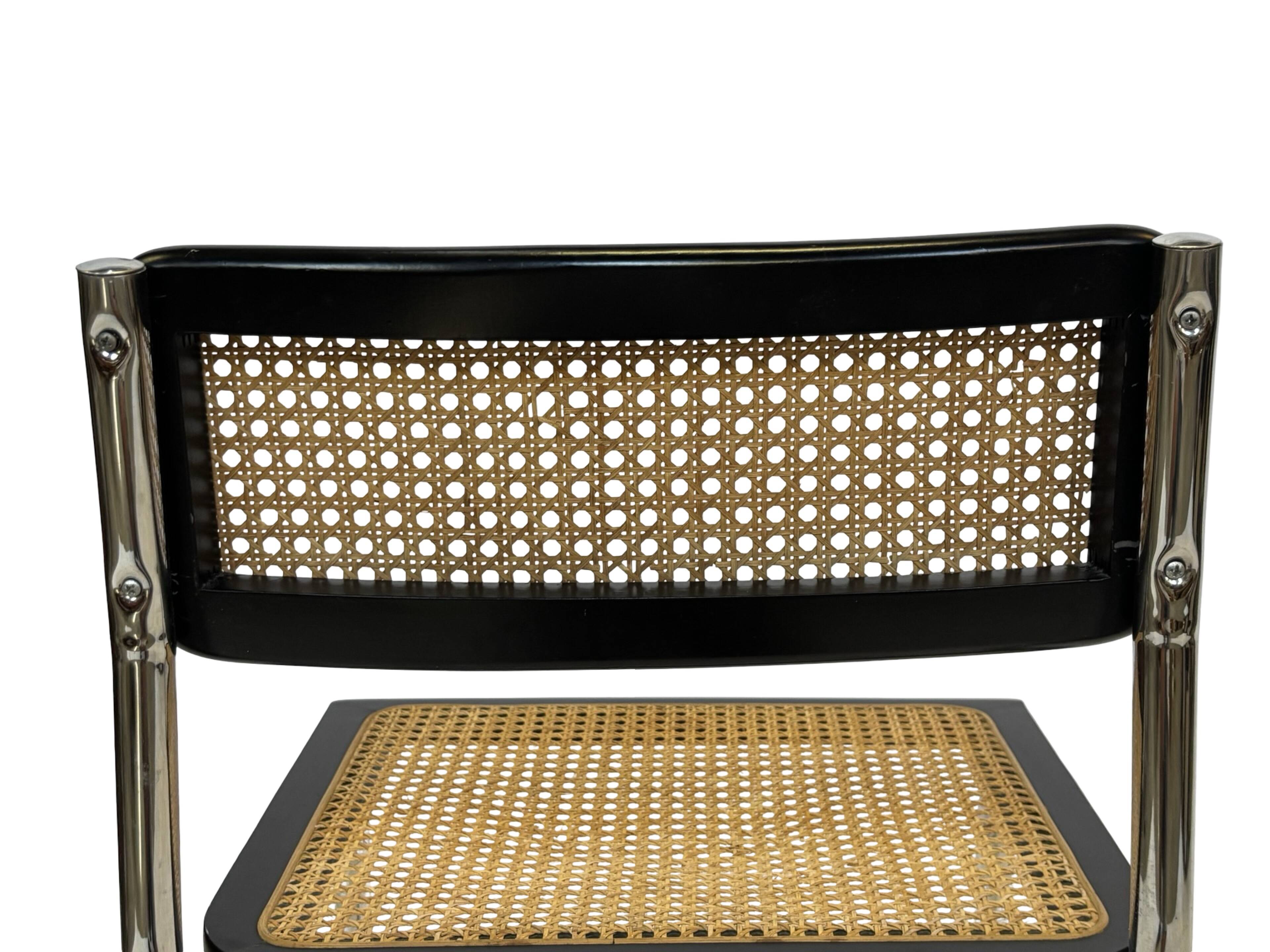 Vintage Cesca chair style b32 model in chrome and black