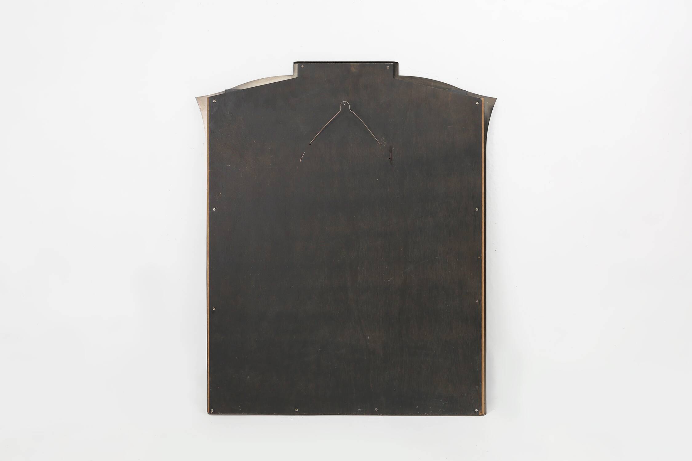 Sophisticated Belgo Chrome graphical mirror, Belgium ca. 1980