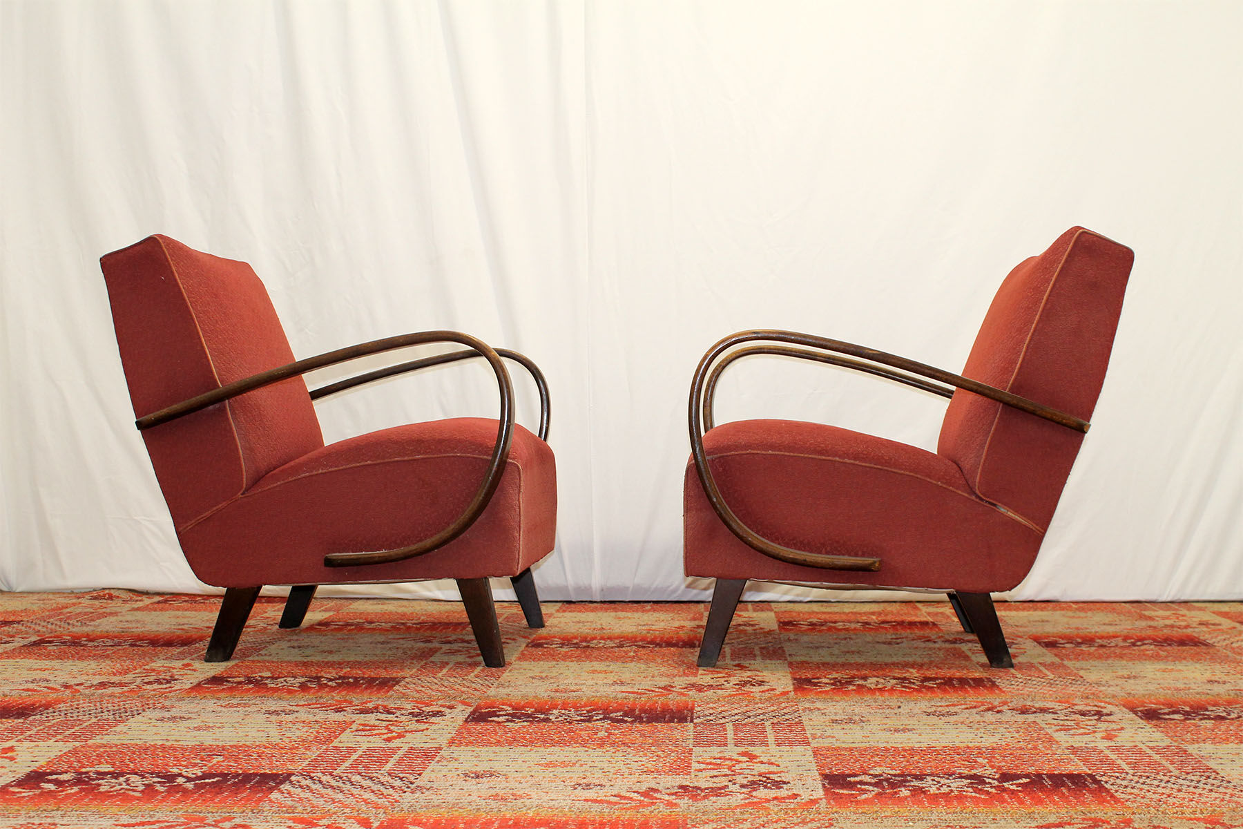 Pair of bentwood armchairs by jindřich halabala for up závody, 1950´s