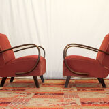 Pair of bentwood armchairs by jindřich halabala for up závody, 1950´s