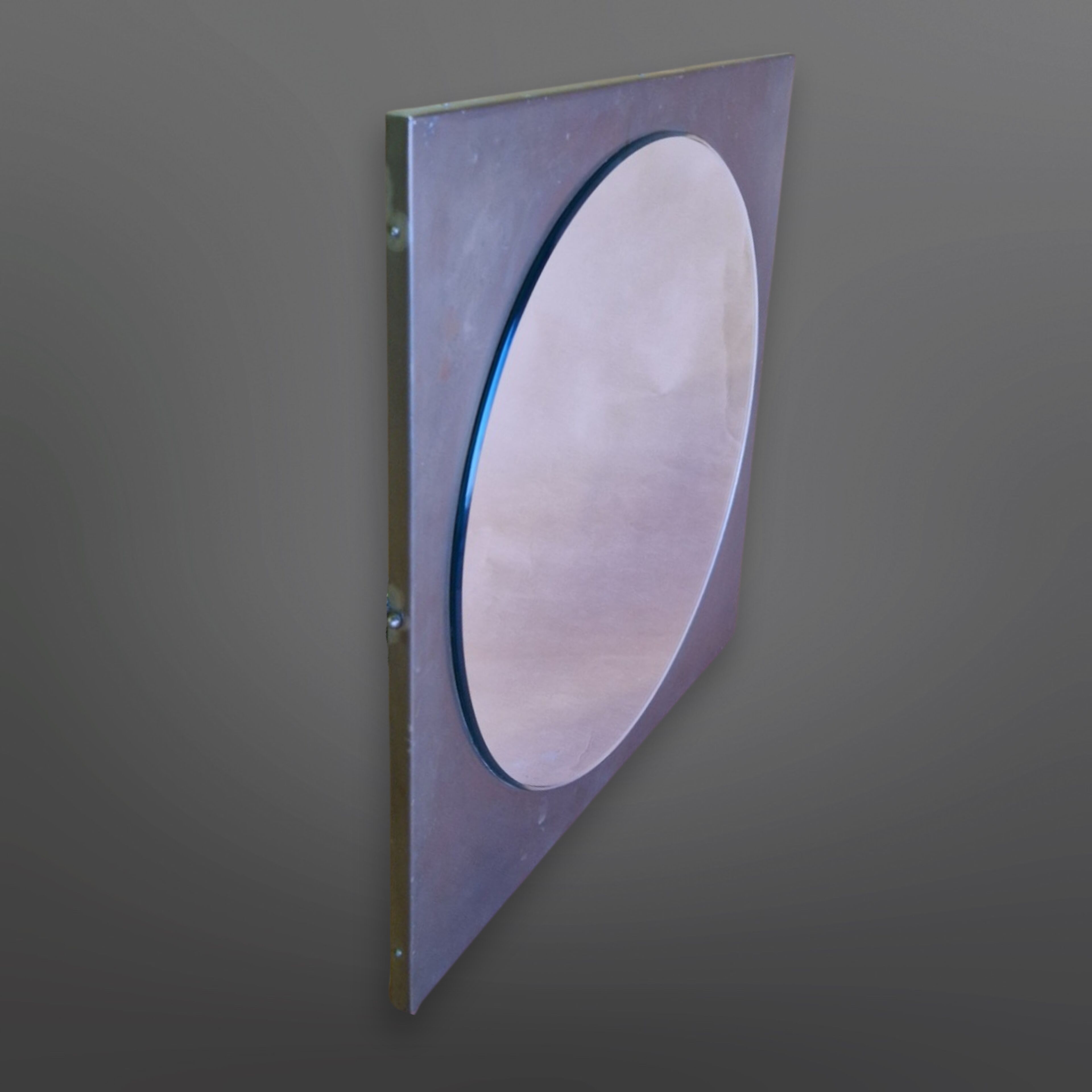 Mid century wall mirror made from brass, 1950s