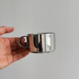Designer stainless steel cups with tray and spoon