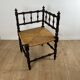 Chaise d'angle en bois sculpté et paille fin XIXème s.
