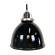 Industrial black enamel pendant lamp, 1950s