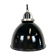 Industrial black enamel pendant lamp, 1950s