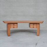 Mid-Century Oak Curved French Desk