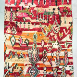 Moroccan Berber rug Boujaad red with colorful patterns 4,04x3m