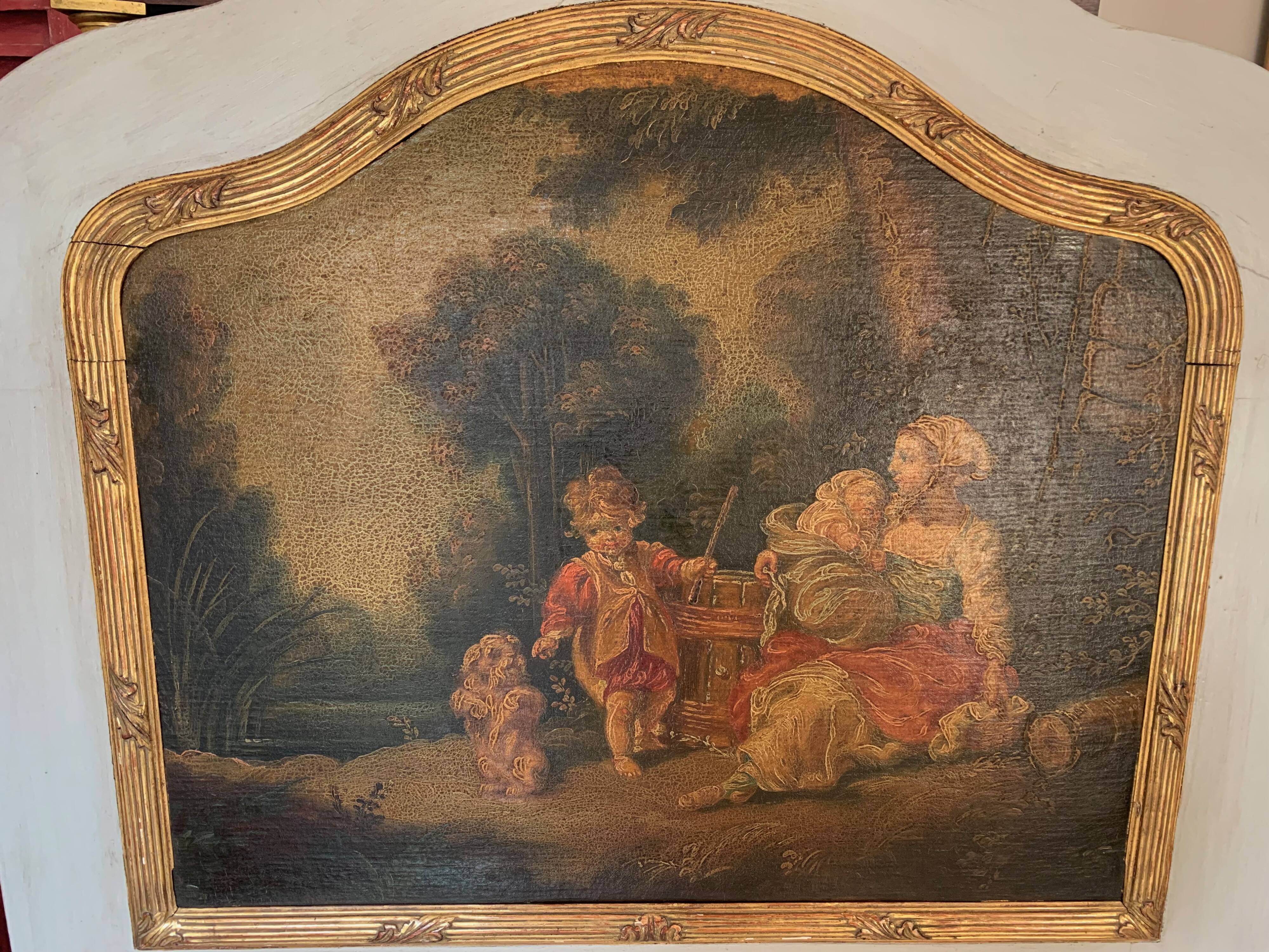 TRUMEAU Louis XVI, Large Model, in gilded wood from the 19th century