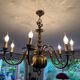 Antique brass 8-light chandelier in Dutch Baroque style
