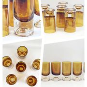 6 vintage tube glasses 70 amber glasses shot glasses