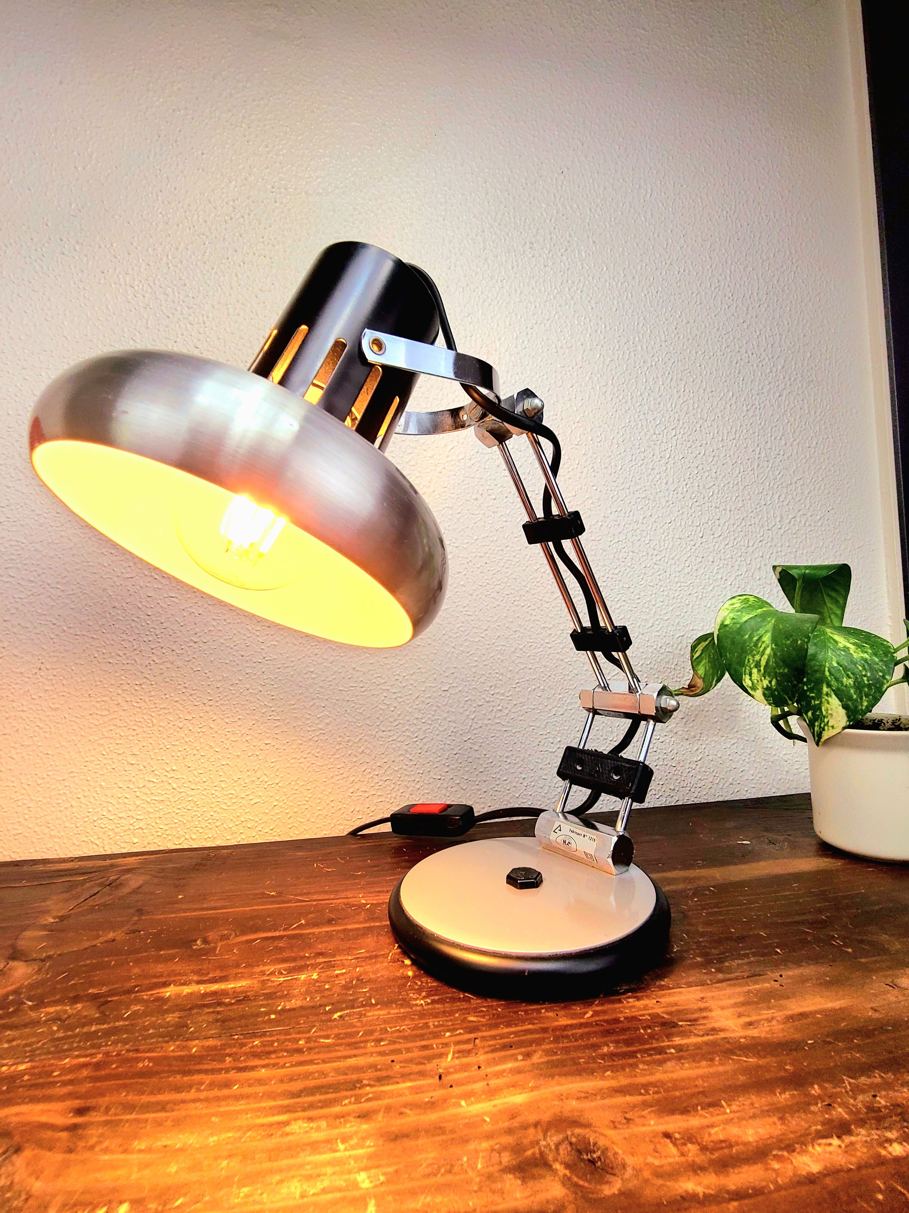 Lampe aluminor articulée, atelier, vintage