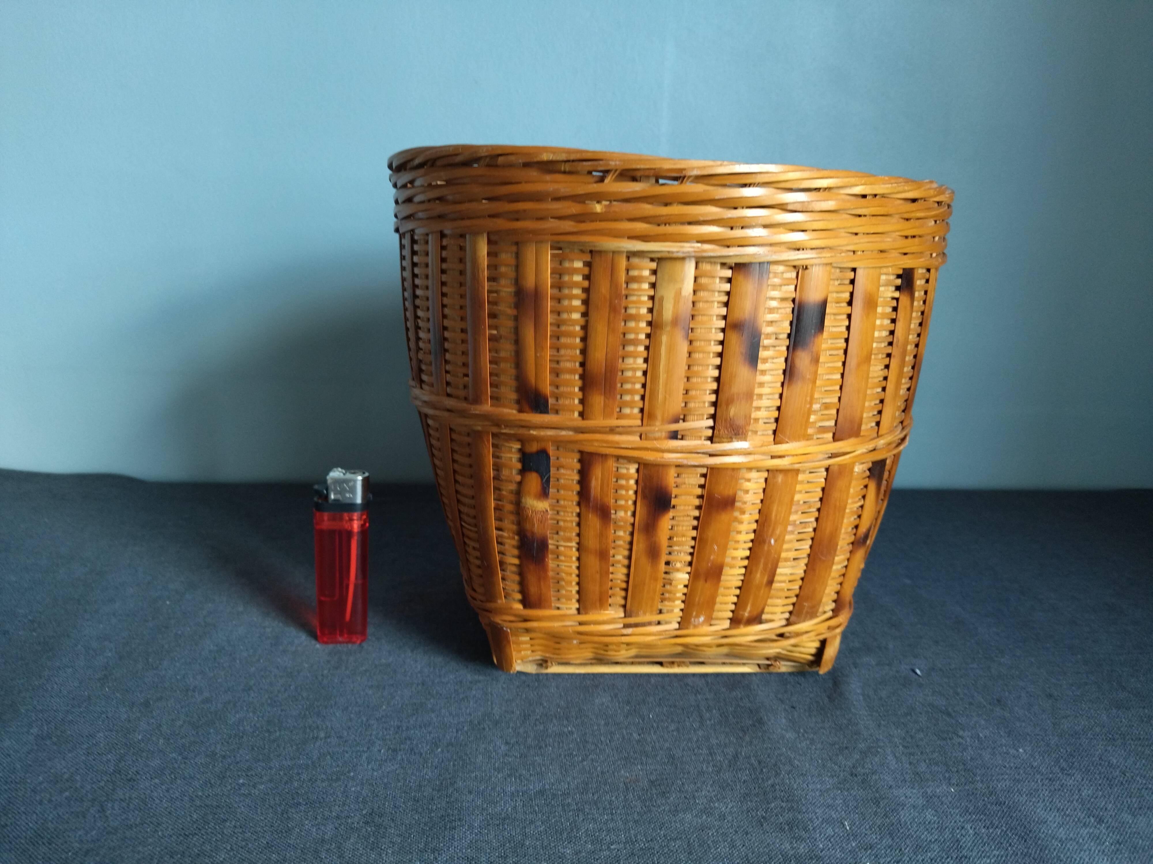 Vintage rattan pot cover