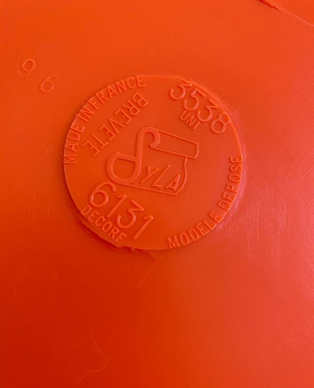 Round orange mirror SYLA 1970