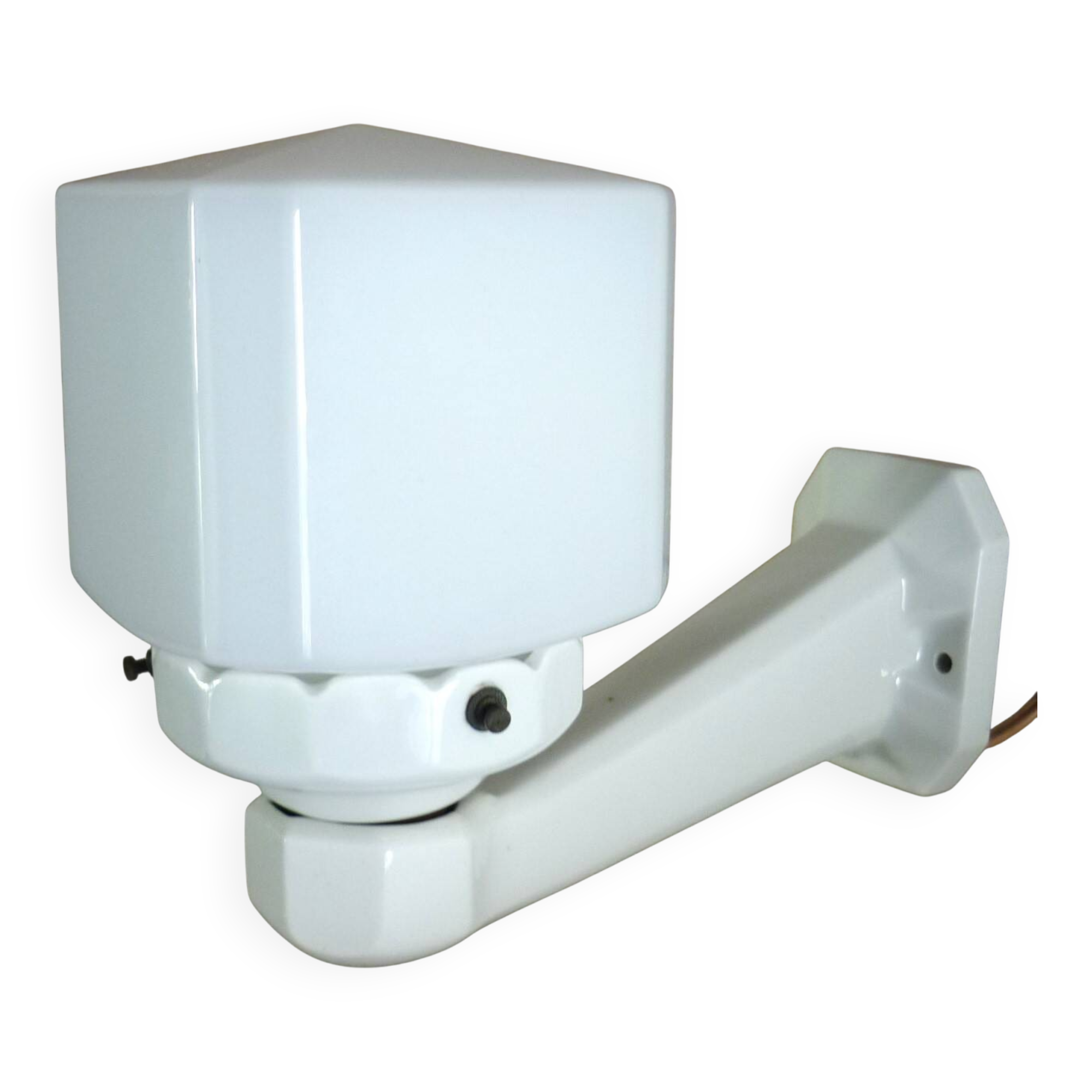 Antique wall light, porcelain and opaline glass, Art Deco period