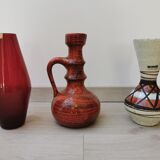 Vintage Scheurich vases, red