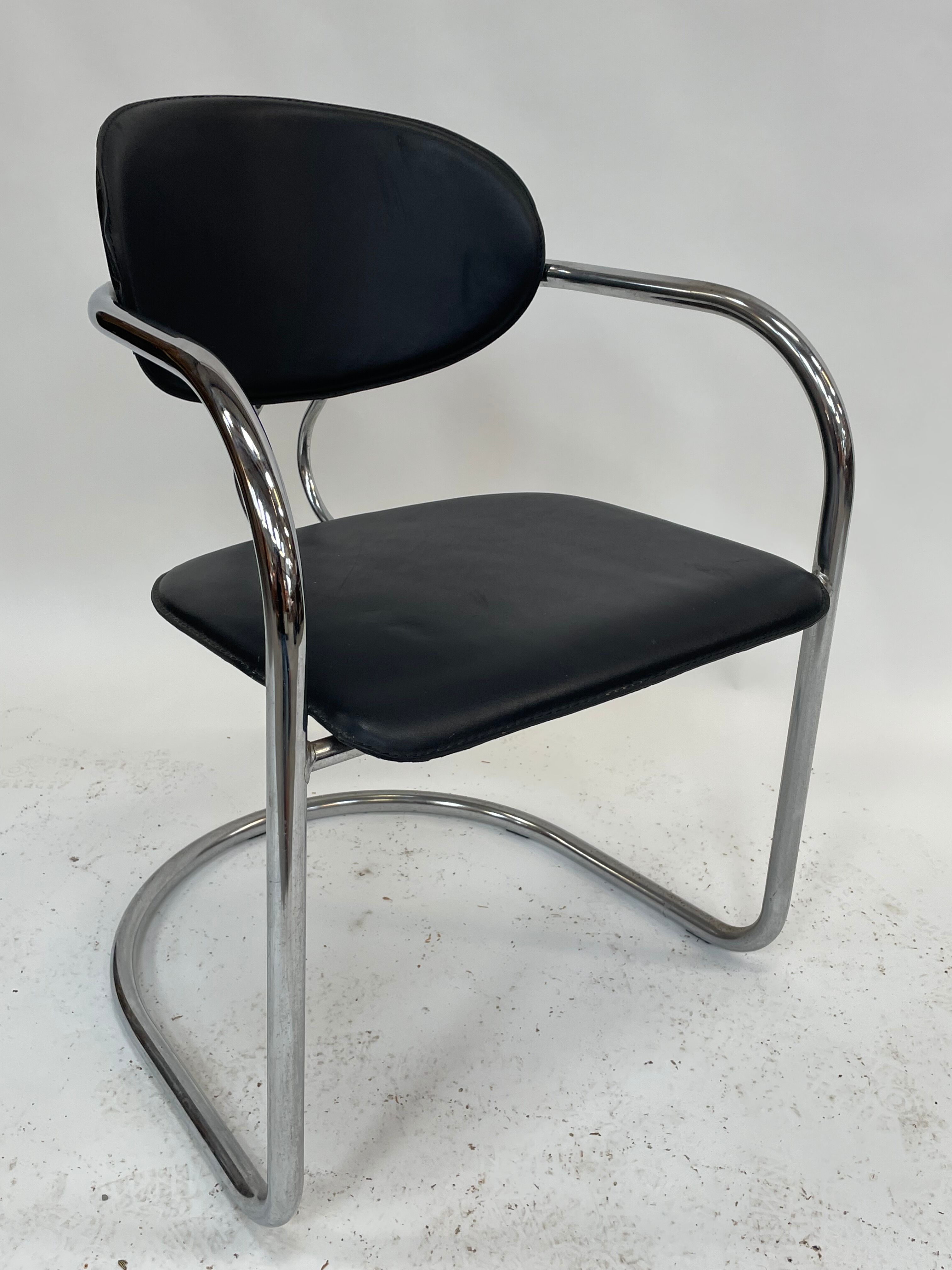 Vintage dining chair effezeta made in Italy design chrome