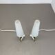 Set of 2 "cone" glass and brass table light, italy 1950s