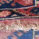 Carpet point knotted velvet wool blue red white 124 cm x 202 cm vintage