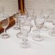 Lot 9 mismatched digestive glasses
