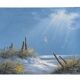 Marine landscape tableau – Dunes and seagulls by the sea – Signed painting