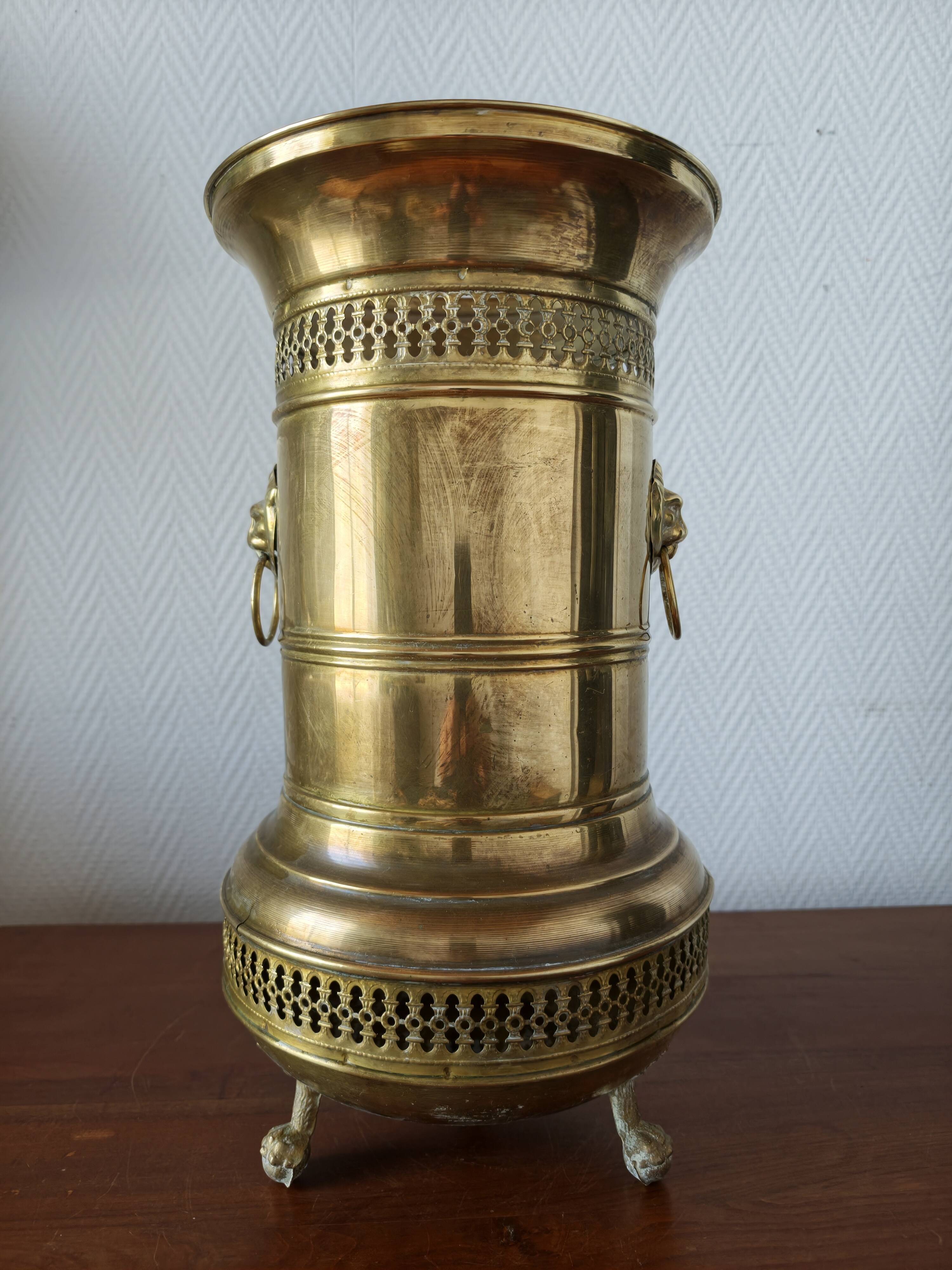 Vintage brass umbrella stand