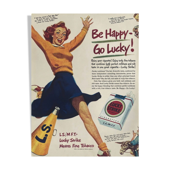 Publicité Lucky Strike Sérigraphie 1980
