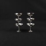 6 stainless steel ice cream cups on foot Létang Rémy stainless steel Made in France