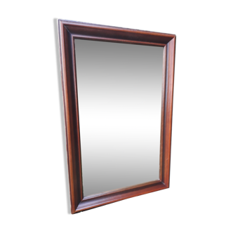 Classic rectangular mirror, dark stained wood
