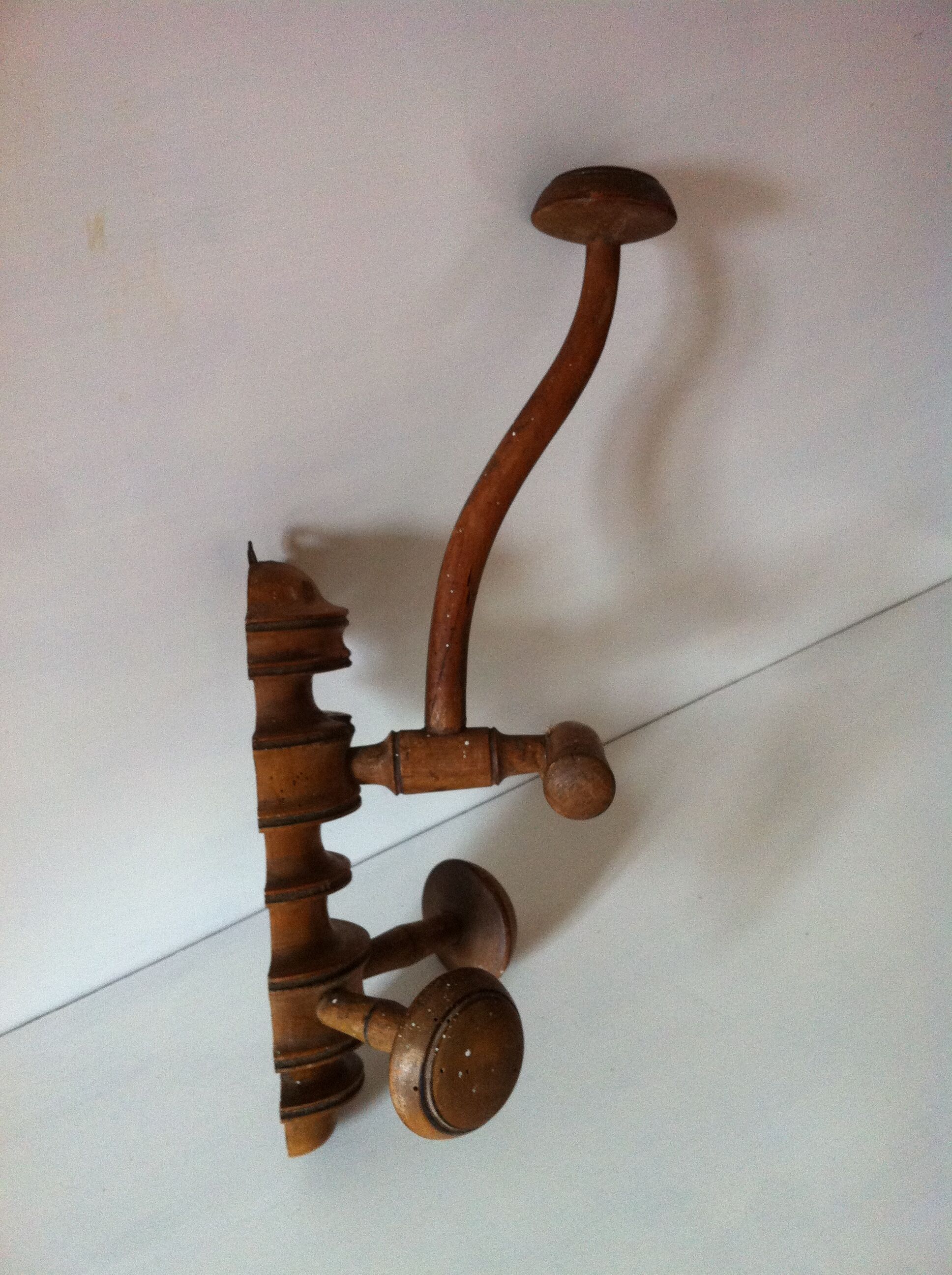 Old wooden patère turned