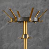 Vintage brass & metal coat stand by Jacques Adnet, France 1950s