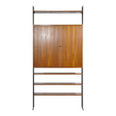 Teak design bookcase shelf system, 1960s
