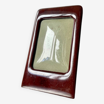 Antique  Art Deco Mahogany Wooden Frame  22.5 cm x 13.5 cm  convex glass