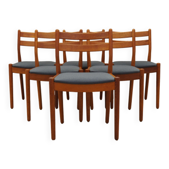 Set of six teak chairs 1970s