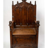 Neo-Gothic walnut armchair, nineteenth century