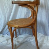 Curved beech cane office chair
