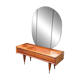 Coiffeuse scandinave en bois des années 50 avec miroir triptyque