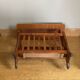 Vintage magazine rack with shelf, Solid cherry wood side table from the 1990s