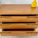 Antique solid elm chest of drawers, French design from the 60s, Maison Regain vintage