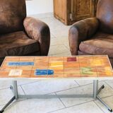 Coffee table Vintage year 70 ceramic tiles