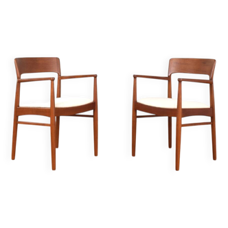 Chaises de salle à manger danoises en teck par Henning Kjærnulf pour Korup Stolefabrik, années 1960,