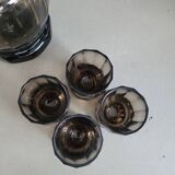 Smoked glass liqueur set