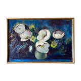 Painting "Bouquet of white flowers" HST signed Simone Mounier