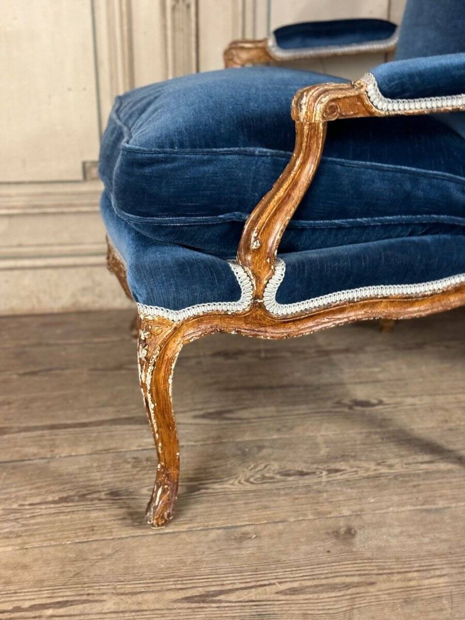 Pair Of Armchairs For Queen Louis XV, Carved “oak” Wood 18th Century
