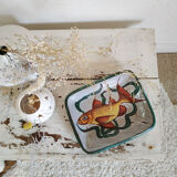 Former rectangular ceramic dish hand decoration Vallauris