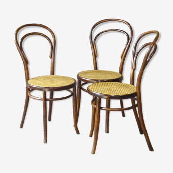 3 chairs bistro from Vienna N°14 canned Rudof Weill 1895