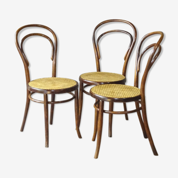 3 chaises bistrot de Vienne N°14 cannée Rudof Weill 1895