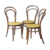 3 chaises bistrot de Vienne N°14 cannée Rudof Weill 1895