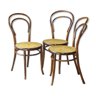 3 chairs bistro from Vienna N°14 canned Rudof Weill 1895